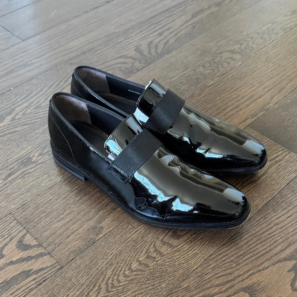 Hugo Boss Black Patent Leather Men's Loafers